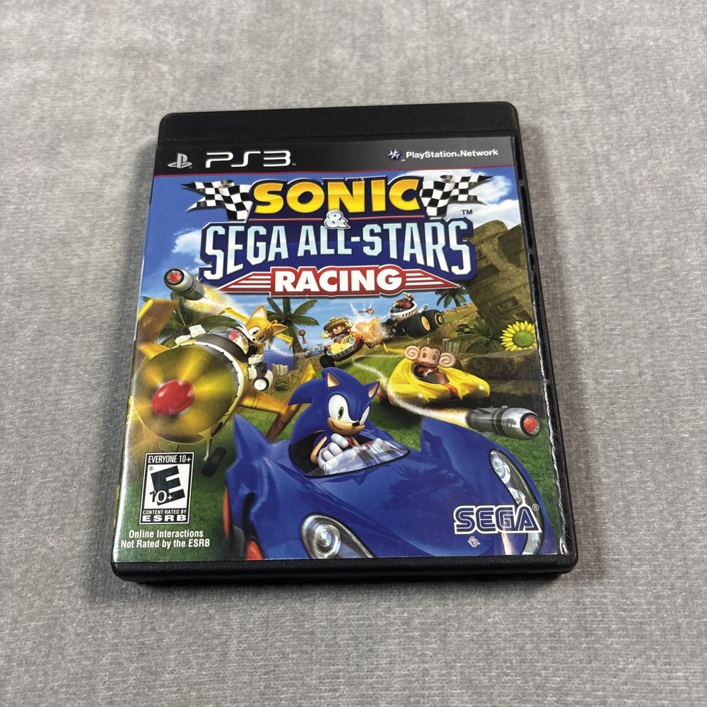 Sonic & Sega All-Stars Racing (PS3)Video Game With Manual- Rated Everyone 10+